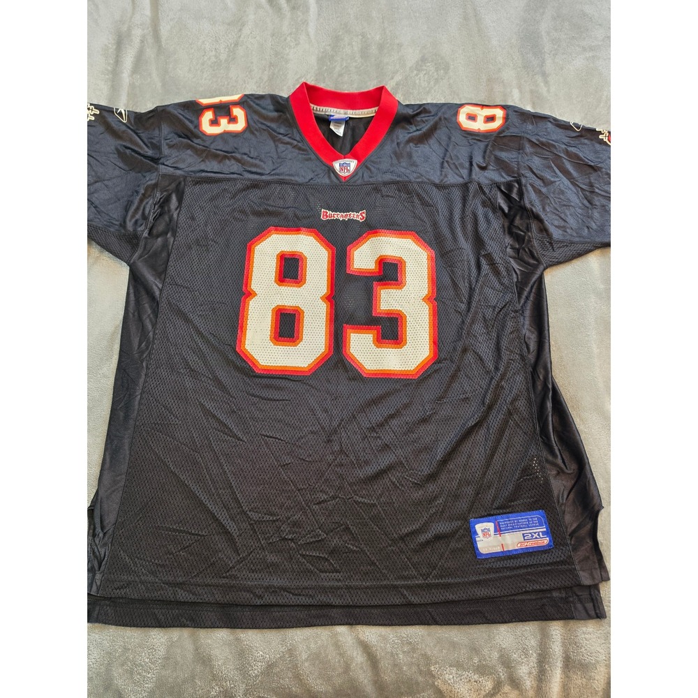 Vintage Mens Reebok NFL Tampa Bay Buccaneers Joe Jurevicius 83 Jersey Black 2XL